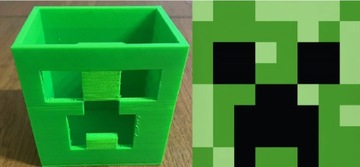 Creeper Minecraft organizer na biurko- druk 3D 
