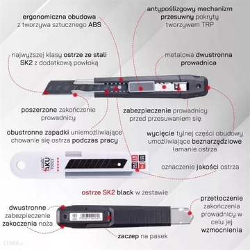 Nóż do tapet Aku Tools AN-01 18 mm+Ostrza 