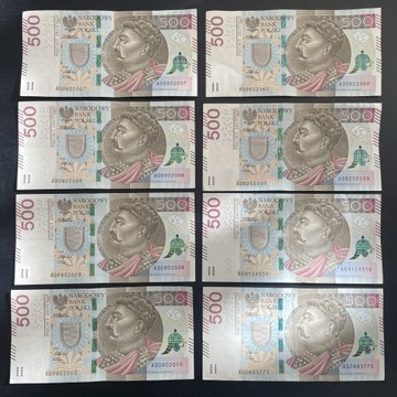 Banknoty 500zł seria a00