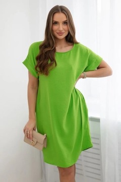 Sukienka z kieszeniami jasno zielona rozmiar uniwe