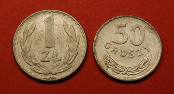-1 zł /1978 r i 50 gr /1986 r Polska  -