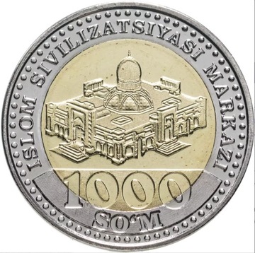 UZBEKISTAN 1000 som 2022 bimetal UNC