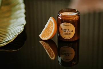Świeca z wosku naturalnego pomarańcza Lamium 