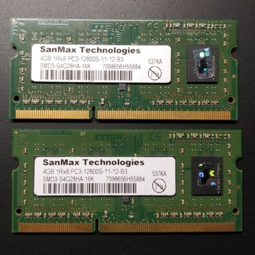 SanMax SODIMM DDR3 8GB (2x4GB) 1600MHz