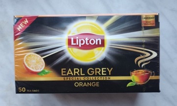 Lipton Earl Grey Orange Herbata czarna 70 g 50 szt