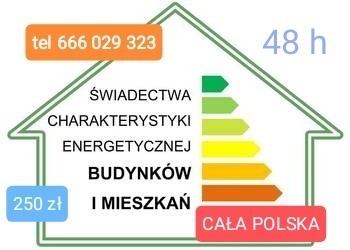 Świadectwo charakterystyki energetycznej 250 zł 