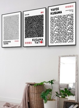 Zestaw 3 x plakat Yayoi Kusama A3 42x30cm bez ramy