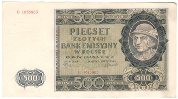 500 złotych 1940 seria B