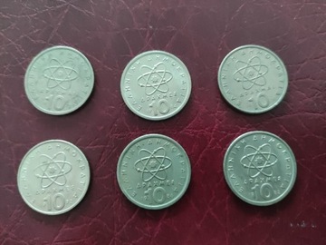 Grecja 10 drachm 1976, 1978, 1982, 1984, 1986,1992