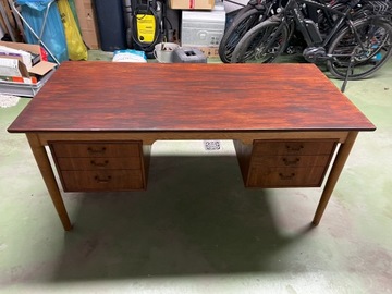 Tekowe biurko dwustronne, skandynawskie 155cm