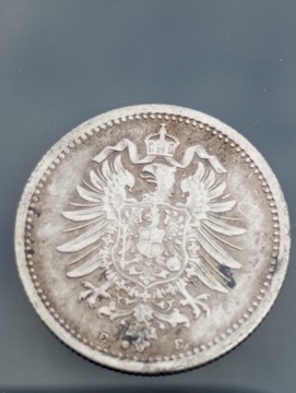 Srebrna moneta 50 fenigów 1877 r.