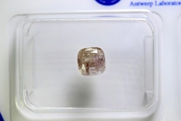  Brązowo różowy brylant diament 0,84 CT 