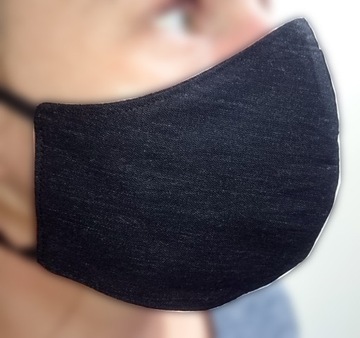Maska bawełniana dwuwarstwowa streetwear czarna