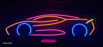 Auto, samochód NEON LED Mega duży 100 cm x 30 cm