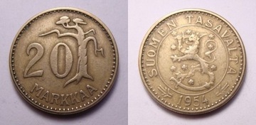 Finlandia 20 markka 1954 r. H