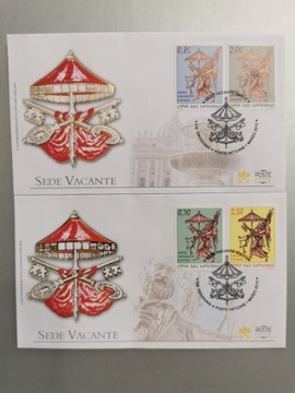 Sede vacante 2013 dwie koperty i cztery znaczki 