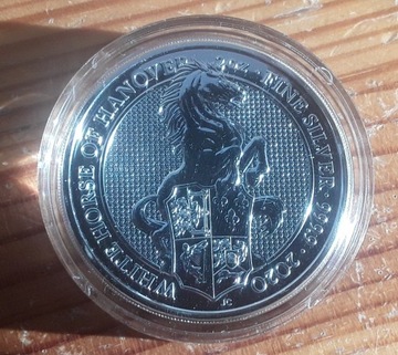 Srebrna moneta White Horse/BIAŁY KOŃ Hanoweru 2 OZ