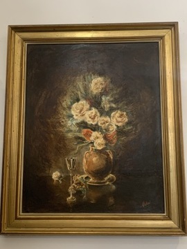 Obraz olej na płótnie kwiaty 