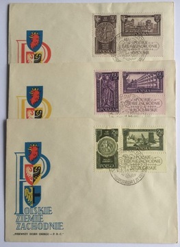 FDC 1961 - Fi 1103-1108 Polskie Ziemie Zachodnie