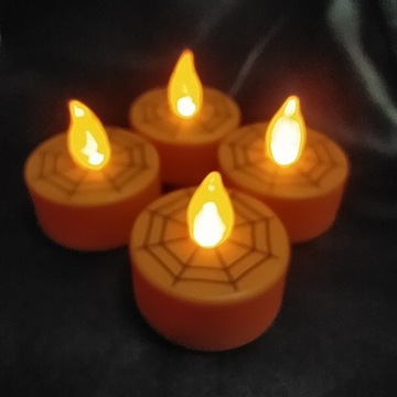 Świeczka pajęczyna tealight LED Halloween 