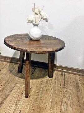 DREWNIANY stolik kawowy, sosnowy, 50 cm, kolory