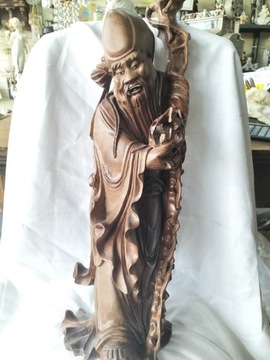 Rzeźba drewniana Chiński Bóg Długowieczności 
