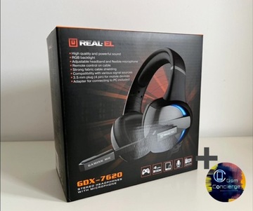 Real-EL Słuchawki gamingowe GDX-7620 dla graczy Online muzyka RGD