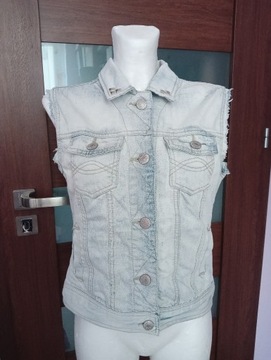 Jeansowa kamizelka Denim Co z ćwiekami vintage y2k 00s country girl bawełna