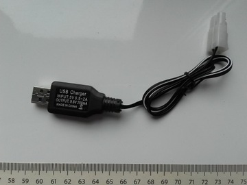 Ładowarka USB do akumulatorów 9,6V, 250mA wtyczka 