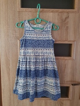 Sukienka niebieska we wzory H&M  roz. 110/116