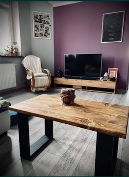 Stół drewniany drewno/loft stolik kawowy 140x60cm 