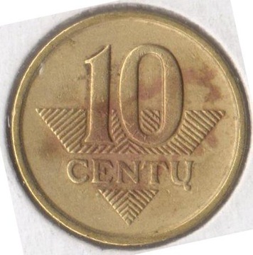 LITWA 10 centu 1997, KM# 106, VF