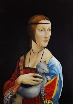 Obraz olejny Dama z gronostajem Vinci ręcznie mal 