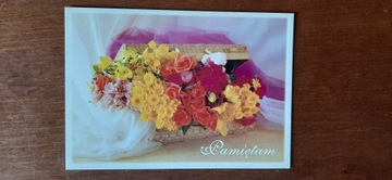 Kartka pocztowa pocztówka urodzinowa kwiat lata 90