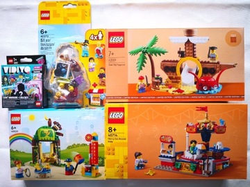 Lego 4 sety 40714 40589 40529 40373 Park Rozrywki Lunapark Dzień Dziecka +g