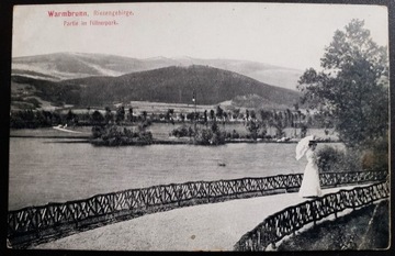 Cieplice  ok. 1910r. Kuracjuszka z Parasolką x851