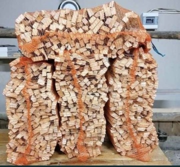 Drewno rozpałkowe, podpałka workowane