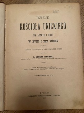 Likowski E., Dzieje Kościoła Unickiego na Litwie i