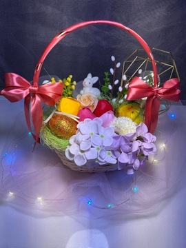 Koszyczek Wielkanocny Zajączek wielkanocny Kwiaty 