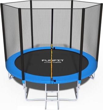 Trampolina 250cm z siatką zewnętrzną i drabinką