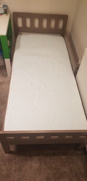 Łóżko z dnem z listew plus materac, 70x160 cm