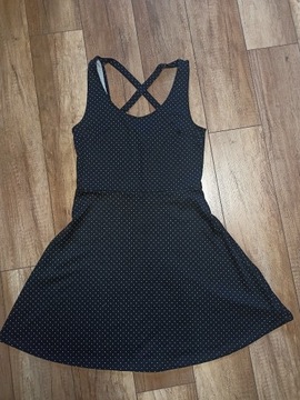 Sukienka retro pin up h&m 36 S czarna kropki mini 