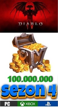 Diablo 4 GOLD 100MLN 100.000.000 PC PS XBX SEZON 4 Łupy na Nowo LOOT REBORN
