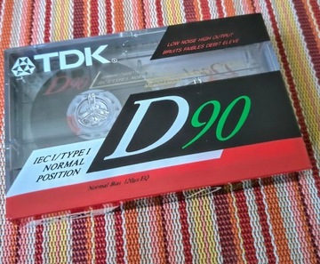 TDK D  90 min.  Amerykańskie wydanie.