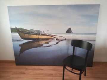 OBRAZ morze łódka plaża 1,5m x 2m Canvas - możliwy