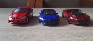 Honda- trzy sportowe modele w skali 1:34 Welly.
