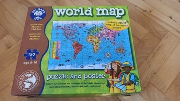 Puzzle mapa świata 150puzzli! + Wielka Mapa Świata