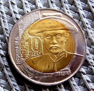 Filipiny 10 Peso 2015r - Miguel Malvar