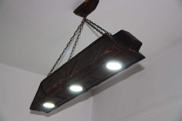 Lampa z litego drewna