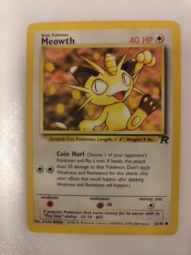 Pokemon Karta TCG Meowth 62/82 Team Rocket